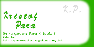 kristof para business card